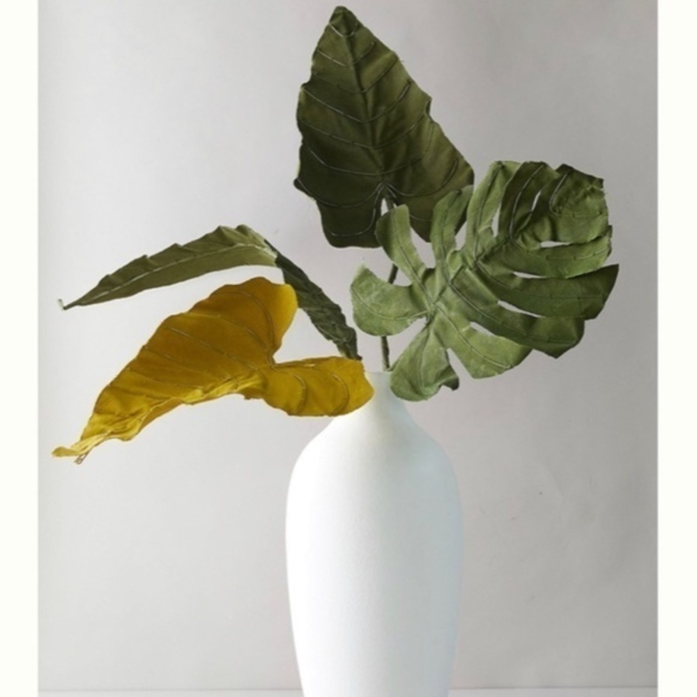 Anthropologie Canvas Cala Lilly Leaf Stem